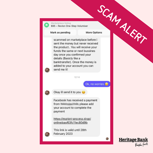 Facebook Marketplace scam message